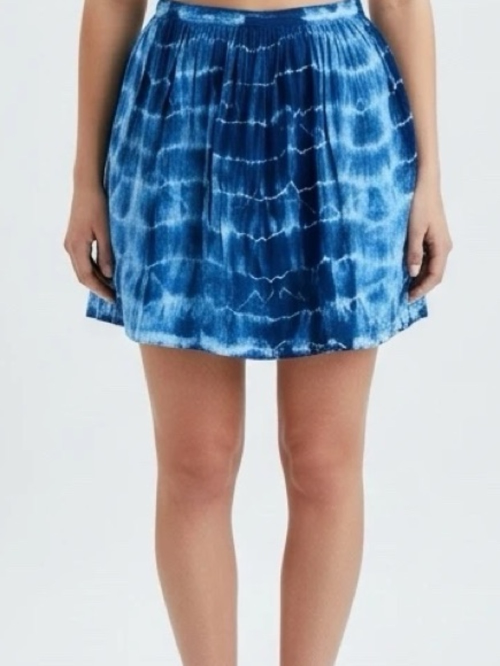 Madewell Blue Tie Dye Linen Skirt